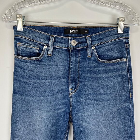 Hudson Womens Barbara Straight Ankle Jeans Destany Surpass Distressed size 26 - Picture 6 of 15